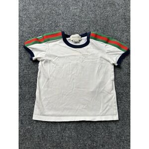 Kids T-Shirt Gucci White Green Red Stripe Snake, Size 18-24M